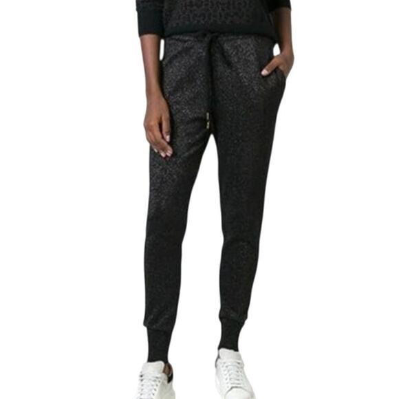 MARKUS‎ LUPFER Metallic Cotton-blend Track Pants In Black XS - Picture 1 of 7